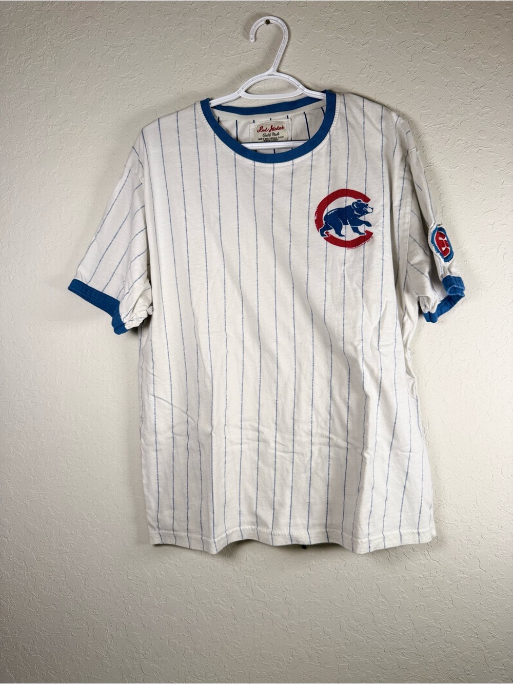 Red Jacket Chicago Cubs Pinstripe Ringer T-Shirt Men’s XL MLB 2016